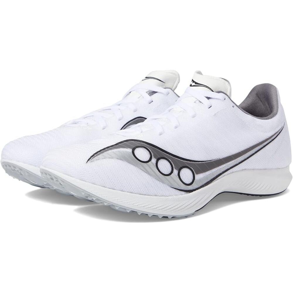 Saucony Mens Velocity MP Running Sneaker US 12 EU 46.5 White Silver Athletic GUC